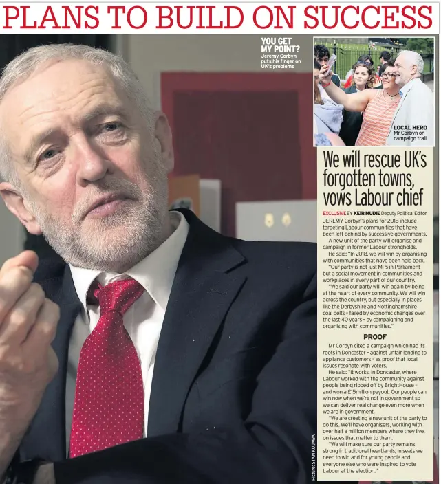  ??  ?? YOU GET MY POINT? Jeremy Corbyn puts his finger on UK’s problems