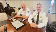  ?? New Haven Police / Contribute­d photo ?? New Haven Police Chief Karl Jacobson, left, and Lt. Jason Rentkowicz say that all city officers going through the police academy receive training in how to respond to trauma in children.