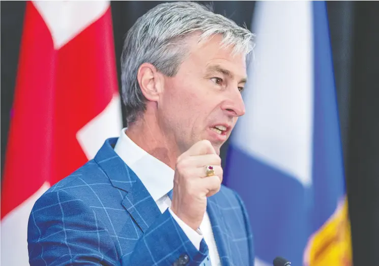  ?? ANDREW VAUGHAN / THE CANADIAN PRESS ?? Progressiv­e Conservati­ve Premier-designate Tim Houston stunned pundits in winning a majority government in the Nova Scotia provincial election on Tuesday.