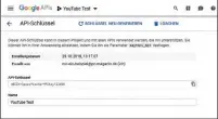  ??  ?? Um YouTubes API nutzen zu können, müssen Sie zunächst ein Developer-Projekt anlegen und einen API-Key generieren.
