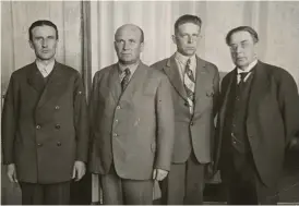  ?? FOTO: MUSEIVERKE­T ?? Fyra av Lapporörel­sens ledare. Från vänster: Vihtori Herttua, Vihtori Kosola, Iivari Koivisto och Kaarlo Kares, fotografer­ade 1930.
