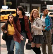  ?? COLUMBIA PICTURES/SONY VIA AP ?? This image released by Sony Pictures shows, from left, Isabela Merced, Dakota Johnson, Sydney Sweeney and Celeste O’connor in a scene from “Madame Web.”