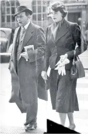  ??  ?? Lady Elizabeth Cavendish, above, with John Betjeman in 1952 and, right, with Princess Margaret on a royal tour of the Caribbean in 1956. Below, Lucian Freud’s portrait of her: she agreed to sit for the artist so long as she did not have to have the picture