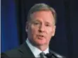  ?? BEBETO MATTHEWS — THE ASSOCIATED PRESS ?? NFL commission­er Roger Goodell speaks during a press conference after the NFL owners meetings, Wednesday, in New York.