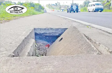  ?? Picture: SUPPLIED ?? This manhole cover along the Kings Rd near Muanikoso in Nasinu has been in this state for some time now and needs to be fixed.