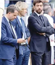  ?? ANSA ?? Paratici, Nedved e il presidente Agnelli