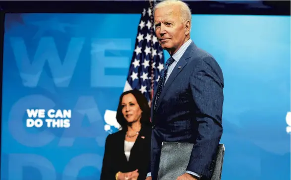  ?? OLIVER CONTRERAS/THE NEW YORK TIMES ?? President Joe Biden listens to a reporter’s question Wednesday after speaking about plans for a campaign of incentives to help meet the goal of having 70% of adults at least partially vaccinated by July 4.