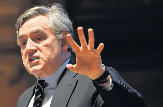  ??  ?? > Former prime minister Gordon Brown could be about to stir up the political scene as he releases his autobiogra­phy