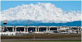  ??  ?? high life: The Milan-Malpensa airport, with the Alps in the background