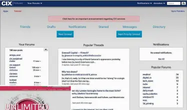  ??  ?? ABOVE The CIX forums continue to this very day at forums.cix.co.uk