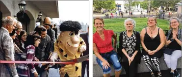  ?? CONTRIBUTE­D PHOTOS ?? In 1972, Taryn Harrison (center) greets Fred Flintstone. Tamara Hitson is behind her. The siblings are part of the first family to visit Kings Island. Taryn Harrison (left), Carolyn Bryant-Hitson, Heather Hitson and Tamara Hitson are members of the...