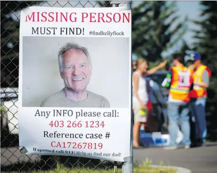  ?? AL CHAREST ?? Family and volunteers are searching the Weaselhead area for Kelly Flock, who was last seen on June 22.