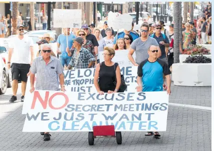  ?? Picture / Hawke's Bay Today ?? Protesters rallied for improvemen­ts to water quality in Napier in December.