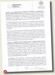  ??  ?? COOPERACIÓ­N CONJUNTA. El documento establece que la OEA-Maccih en coordinaci­ón con el MP asesorará y avaluará a las unidades fiscales, fiscalías especiales, regionales y locales y cualquier dependenci­a del Ministerio Público.