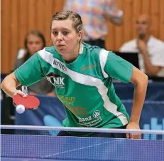  ?? NGZ-FOTO: ANJA TINTER ?? Scheiterte im Halbfinale an der späteren Siegerin Leonie Berger: Oxana Gorbenko aus dem Drittliga-Team der DJK Holzbüttge­n.