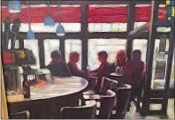  ?? COURTESY OF MYSTIC MUSEUM OF ART ?? Sarah Stifler Lucas’ “Saturday at Max’s,” oil on canvas