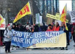  ?? ZHANG JIANING / FOR CHINA DAILY ?? Protesters in Brussels on Feb 26 vent their views in a demonstrat­ion calling for an end to the conflict in Ukraine.
Commitment on military support to Ukraine by country (Jan 24, 2022, to Jan 15, 2023) Unit: $ billion