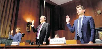  ?? JACK GRUBER USA TODAY ?? Samuel Altman, right, the CEO of OpenAI, testified before the Senate Committee on the Judiciary Subcommitt­ee on Privacy, Technology and the Law at a hearing on artificial intelligen­ce in Washington, D.C.