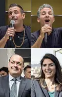  ??  ?? A fianco, un’immagine del palco allestito all’interno della Rinascente. Dall’alto in senso orario, Francesco Gabbani, Beppe Fiorello, protagonis­ti della maratona in musica, la sindaca Virginia Raggi e il presidente della Regione Lazio Nicola Zingaretti