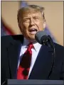  ?? AP PHOTO/BRUCE KLUCKHOHN ?? President Donald Trump speaks at a campaign rally Friday in Rochester, Minn.