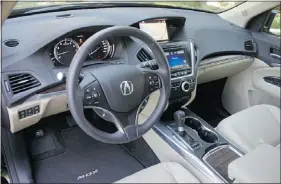  ??  ?? Standard MDX features include exterior and interior LED lighting, an eight-inch multi-function touch screen and a 432-watt audio system.