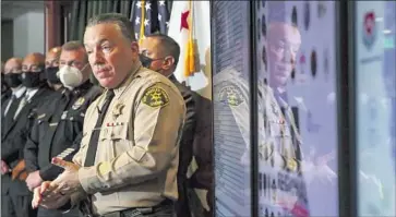  ?? IRFAN KHAN Los Angeles Times ?? SHERIFF Alex Villanueva in February. At a debate Monday, Villanueva boasted about all the Black division chiefs and sergeants on his team and implied his rival was a racist for not having the same track record.