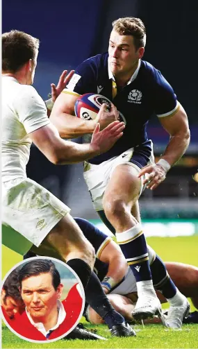  ?? PICTURES: Getty Images ?? Worst ever? Duhan van der Merwe scores for Scotland at Twickenham to humiliate England. Inset: Carwyn James