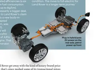  ??  ?? Plug-in hybrid puts EV power on the rear axle, petrol power up front