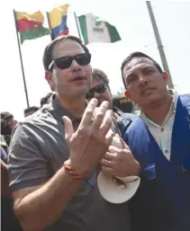  ?? REUTERS ?? US SENATOR Marco Rubio visits the Colombia-Venezuela border at the Simon Bolivar Internatio­nal Bridge on the outskirts of Cucuta, Colombia in this Feb. 17 photo.