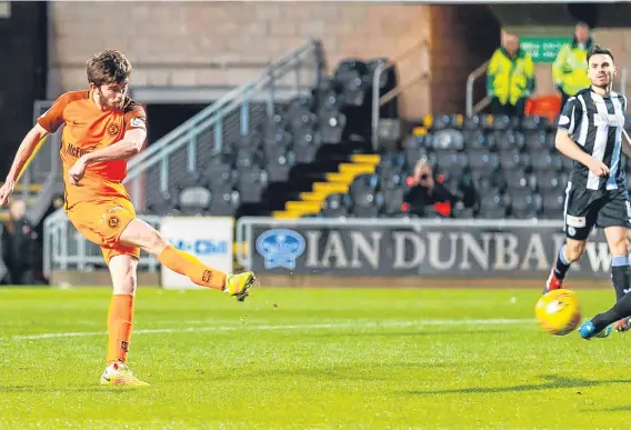  ??  ?? Sam Stanton scored in Dundee United’s last league outing — a 2-1 win against St Mirren — but boss Csaba Laszlo wants to see more goals.