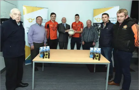  ??  ?? Pictured ahead of Duhallow’s engagement against Castlehave­n in the County SFC semi-final were Seán McAulliffe, PRO, Duhallow Junior Board; Dan Denehy, Treasurer; Eoghan McSweeney; Pat Sheehan, CEO, North Cork Co-Op; Anthony O’Connor(captain), Tony McAulliffe, Secretary; Rory O’Callaghan, North Cork Co-Op and Padraig Kearns, team manager, Duhallow. Photo by John Tarrant