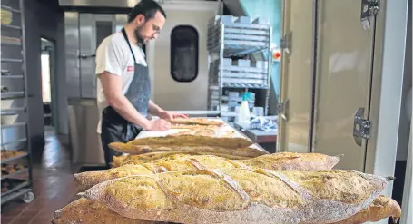  ?? Picture: Francesca G. Selvaggio. ?? Bread being baked at the former PoW camp at Cultybragg­an, which is now destined for Andrew Fairlie’s Michelin-starred restaurant at Gleneagles.