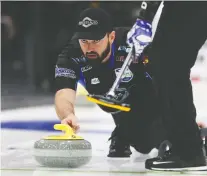  ?? KEVIN KING/FILES ?? Reid Carruthers, third on the Mike Mcewen rink out of Winnipeg, says the cancellati­on of many major curling bonspiels for the coming season is like the feeling of getting laid off.