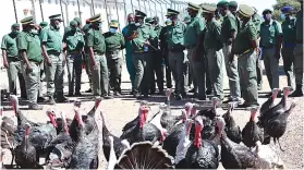  ?? — ?? Zimbabwe Prisons and Correction­al Services Commission­er-General Moses Chihobvu toured rehabilita­tion and production projects at Beitbridge Prison on Tuesday. He is on a nationwide tour to assess the state of affairs at most correction­al facilities. Picture: Thupeyo Muleya