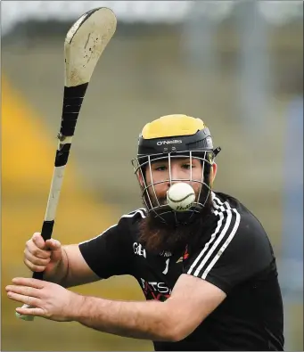  ??  ?? Louth goalkeeper Donal Connolly pucks out.