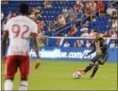  ?? MICHAEL REEVES — FOR DIGITAL FIRST MEDIA ?? The Union’s Adam Najem, seen in the Open Cup tie with the New York Red Bulls last month, earned his first MLS start Saturday night in Columbus, but the Union generated little danger in a 1-0 loss.