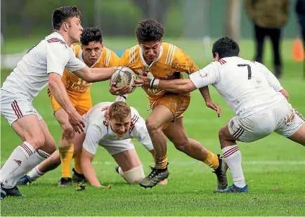  ?? PHOTO: DAVID UNWIN/STUFF ?? Tobias Wickham-manuel, pictured here playing for the New Zealand Ma¯ori Under 18s earlier this year, is one to watch for Manawatu¯ at the Central Regional Sevens.