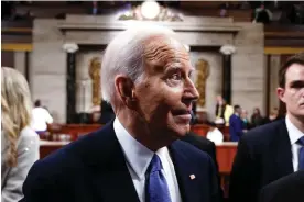  ?? Photograph: Getty Images ?? Joe Biden departs after delivering the state of the union in Washington DC on 7 March 2024.