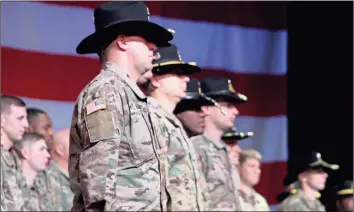  ?? / Kevin Myrick ?? Apache Troop of the 108th Cavalry in the Georgia National Guard stood at attention and ready for a command during a sendoff ceremony held on Nov. 26.