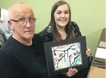  ?? EVA FERGUSON ?? Stacey Stoinski of Jack James High School with senior Dave Dougherty during the adult day program at Clifton Manor.