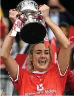  ??  ?? Glorious victory: Katie Flood was irrepressi­ble for Louth yesterday