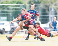  ??  ?? A try for Seagulls reserve grader Kijan Loango-Manning.