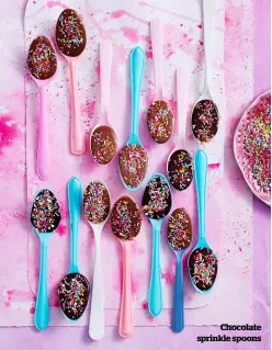  ??  ?? Chocolate sprinkle spoons
