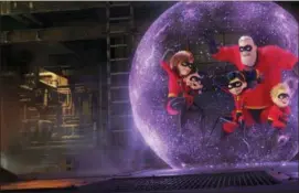  ?? DISNEY — PIXAR VIA AP ?? This image released by Disney Pixar shows a scene from “Incredible­s 2,” in theaters on June 15.