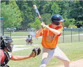  ?? BALTIMORE ORIOLES RBI PHOTOS ?? Justin Johnson of the Orioles RBI team waits for a pitch in a Mid-Atlantic Regional game last month. The team wraps up play at the RBI World today in Cincinnati.