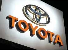  ?? Reuters-Yonhap ?? Toyota logo is shown at the Los Angeles Auto Show in Los Angeles, Calif., in this Nov. 30, 2017 file photo.