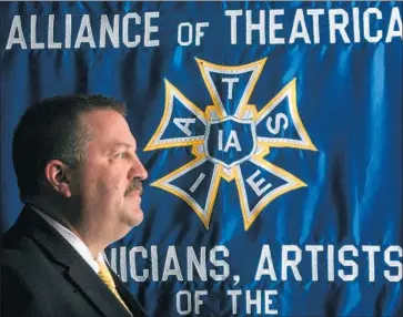  ?? Bob Chamberlin Los Angeles Times ?? MATTHEW LOEB, who leads the Internatio­nal Alliance of Theatrical Stage Employees, has clashed with the editors guild over a contract covering compensati­on and working conditions for thousands of crew members.