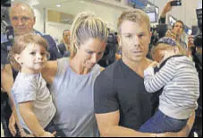  ?? AP ?? David Warner and wife Candice have two children.