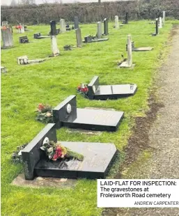  ?? ANDREW CARPENTER ?? laiD-Flat For inSPeCtion: the gravestone­s at Froleswort­h road cemetery