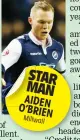  ??  ?? STAR MAN AIDEN O’BRIEN Millwall